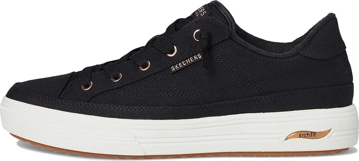SKECHERS Arch Fit Arcade-Meet Ya There Women's Shoes Black : 8 B - Medium, Canvas - Image 6