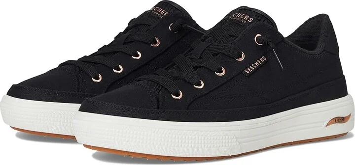 SKECHERS Arch Fit Arcade-Meet Ya There Women's Shoes Black : 8 B - Medium, Canvas
