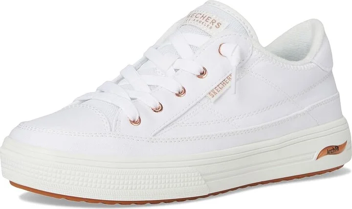 SKECHERS Arch Fit Arcade-Meet Ya There Women's Shoes White : 9 B - Medium, Canvas - Image 5