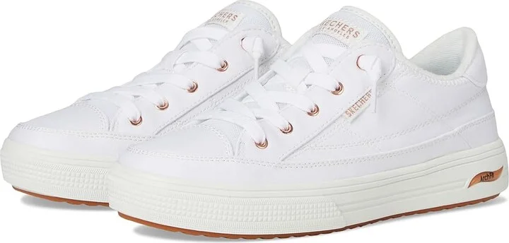 SKECHERS Arch Fit Arcade-Meet Ya There Women's Shoes White : 9 B - Medium, Canvas