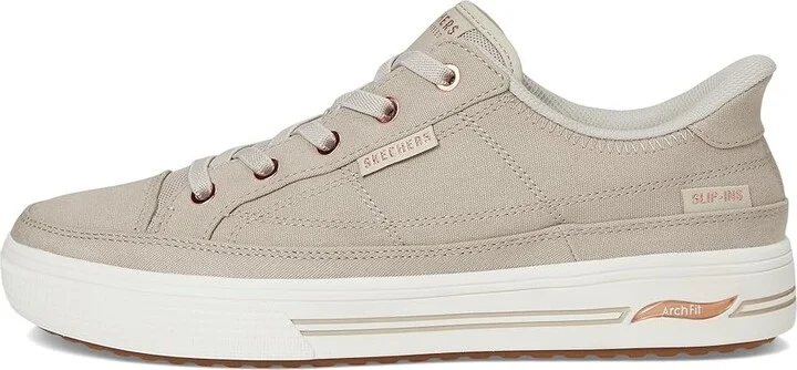 SKECHERS Arch Fit Arcade-See Ya There Hands-Free Slip-Ins Women's Shoes Taupe : 11 B - Medium, Canvas - Image 6