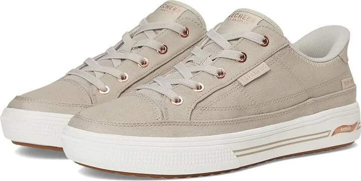 SKECHERS Arch Fit Arcade-See Ya There Hands-Free Slip-Ins Women's Shoes Taupe : 11 B - Medium, Canvas