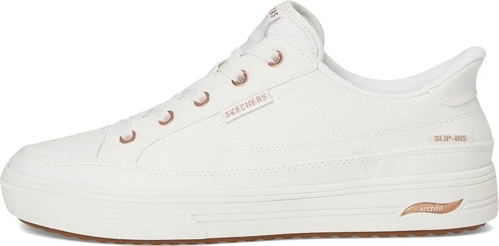 SKECHERS Arch Fit Arcade-See Ya There Hands-Free Slip-Ins Women's Shoes White : 6 B - Medium, Canvas - Image 6
