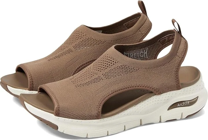 SKECHERS Arch Fit - City Catch Women's Shoes Mocha : 6 B - Medium, Textile