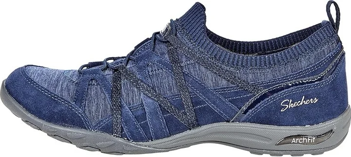SKECHERS Arch Fit Comfy - Bold Statement Women's Shoes Navy : 5 B - Medium, Textile/Leather - Image 6