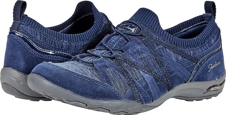SKECHERS Arch Fit Comfy - Bold Statement Women's Shoes Navy : 5 B - Medium, Textile/Leather