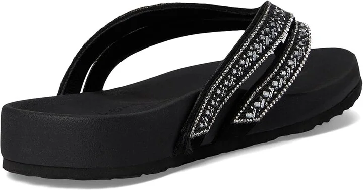 SKECHERS Arch Fit Meditation - True Gem Women's Sandals Black/Silver : 5 B - Medium, Synthetic - Image 4