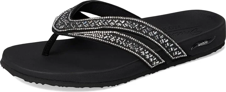 SKECHERS Arch Fit Meditation - True Gem Women's Sandals Black/Silver : 5 B - Medium, Synthetic - Image 5
