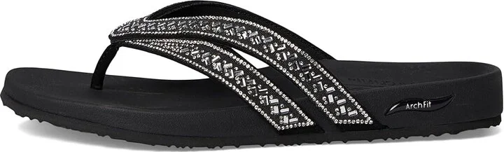 SKECHERS Arch Fit Meditation - True Gem Women's Sandals Black/Silver : 5 B - Medium, Synthetic - Image 6