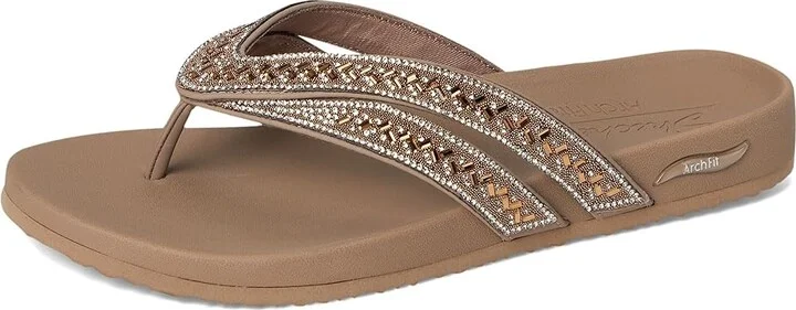 SKECHERS Arch Fit Meditation - True Gem Women's Sandals Mocha : 5 B - Medium, Synthetic - Image 5