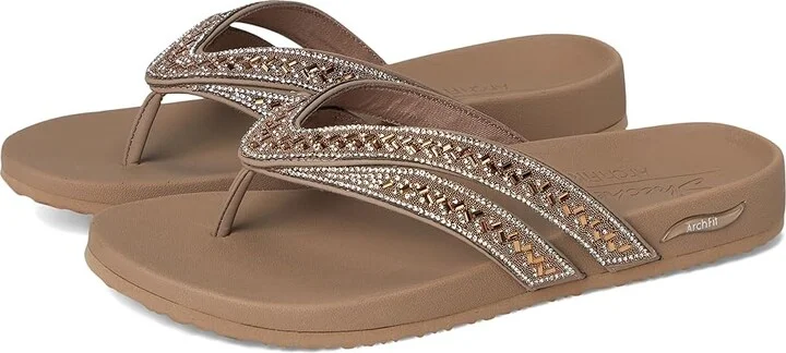 SKECHERS Arch Fit Meditation - True Gem Women's Sandals Mocha : 5 B - Medium, Synthetic