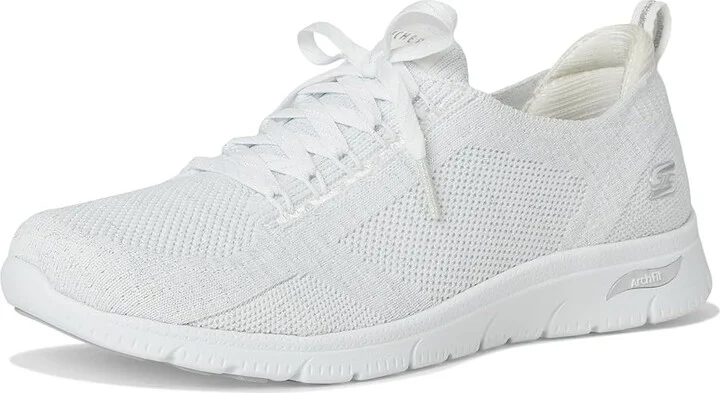 SKECHERS Arch Fit Refine 2.0 Opal Women's Shoes White Silver : 8.5 B - Medium, Synthetic - Image 5
