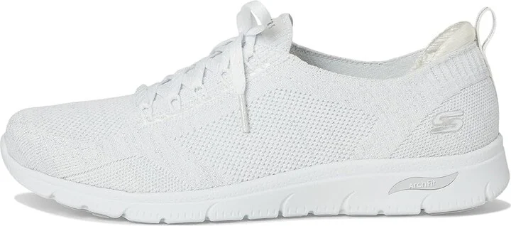 SKECHERS Arch Fit Refine 2.0 Opal Women's Shoes White Silver : 8.5 B - Medium, Synthetic - Image 6