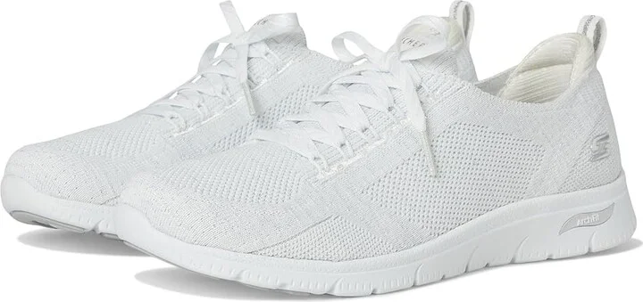 SKECHERS Arch Fit Refine 2.0 Opal Women's Shoes White Silver : 8.5 B - Medium, Synthetic