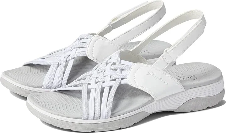 SKECHERS Arch Fit Reggae Sport - Hometown Women's Shoes White/Gray : 5 B - Medium, Textile