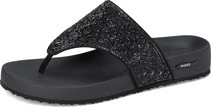 SKECHERS Arch Fit Vinyasa - Glam Time Women's Sandals Black/Black : 8 B - Medium, Rubber - Image 5