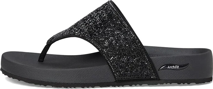 SKECHERS Arch Fit Vinyasa - Glam Time Women's Sandals Black/Black : 8 B - Medium, Rubber - Image 6