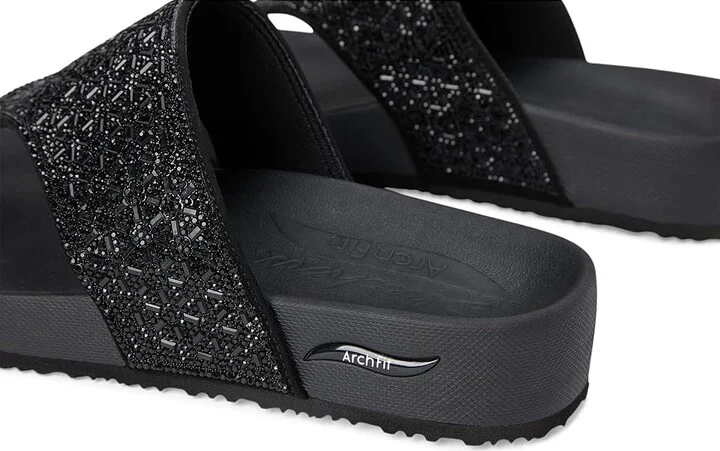 SKECHERS Arch Fit Vinyasa - Glam Time Women's Sandals Black/Black : 8 B - Medium, Rubber - Image 7
