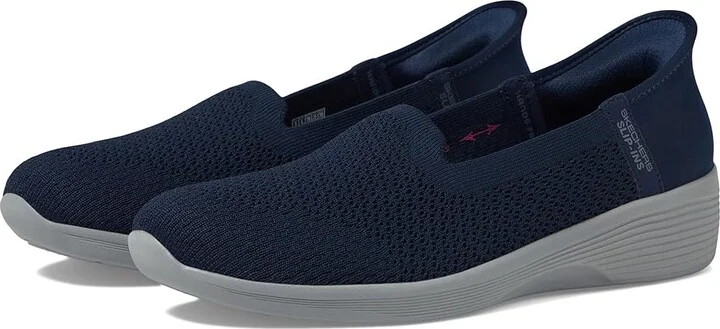 SKECHERS Arya- Sweet Voice Hands Free Slip-Ins Women's Flat Shoes Navy : 8.5 B - Medium