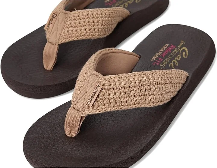 SKECHERS Asana - Valley Chic Women's Sandals Mocha : 5 B - Medium - Image 7