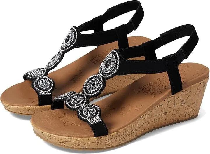 SKECHERS Beverlee - Date Glam Women's Shoes Black : 6 B - Medium, Synthetic