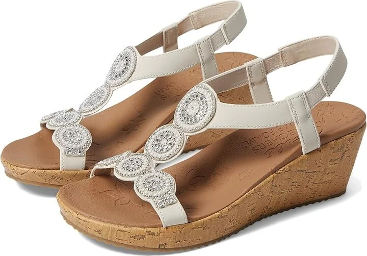 SKECHERS Beverlee - Date Glam Women's Shoes Off-White : 5.5 B - Medium, Synthetic