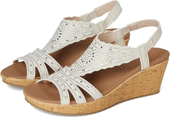 SKECHERS Beverlee - Dazzling Charm Women's Sandals White : 11 B - Medium, Rubber/Synthetic