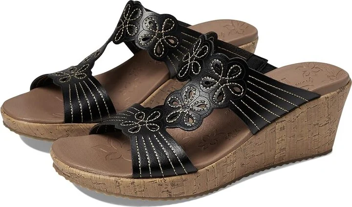 SKECHERS Beverlee - Garden Picnic Women's Shoes Black : 10 B - Medium