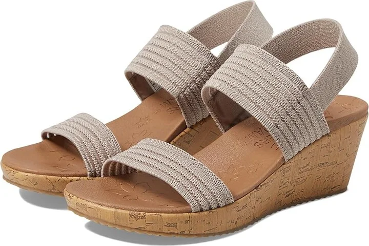 SKECHERS Beverlee - Sheer Luck Women's Shoes Taupe : 5.5 B - Medium, Textile