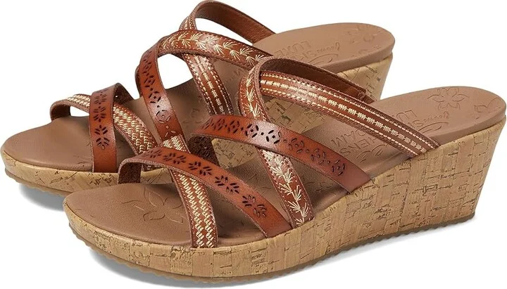SKECHERS Beverlee - Tiger Posse Women's Sandals Luggage : 5 B - Medium, Synthetic
