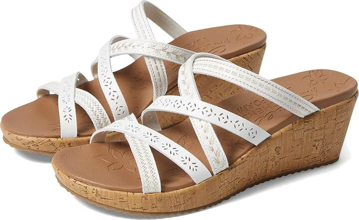 SKECHERS Beverlee - Tiger Posse Women's Sandals White : 5.5 B - Medium, Synthetic