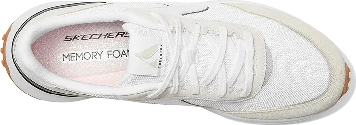 SKECHERS Blvd Retro Revival Women's Shoes White Black : 9.5 B - Medium, Suede - Image 2