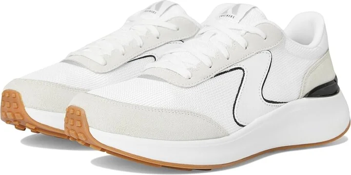 SKECHERS Blvd Retro Revival Women's Shoes White Black : 9.5 B - Medium, Suede