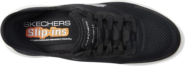 SKECHERS Bounder 2.0 Emerged Hands Free Slip-Ins Men's Shoes Black/White : 7 D - Medium, Synthetic/Textile - Image 2