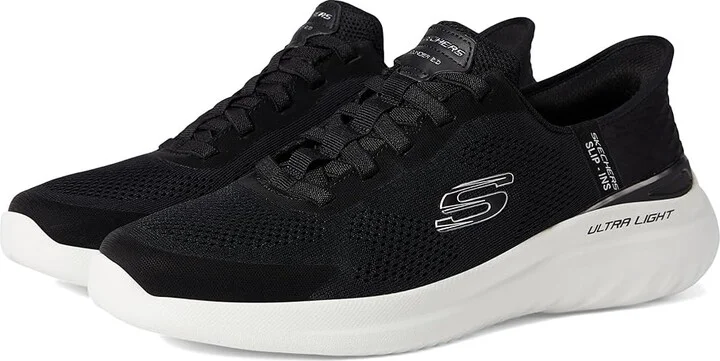 SKECHERS Bounder 2.0 Emerged Hands Free Slip-Ins Men's Shoes Black/White : 7 D - Medium, Synthetic/Textile