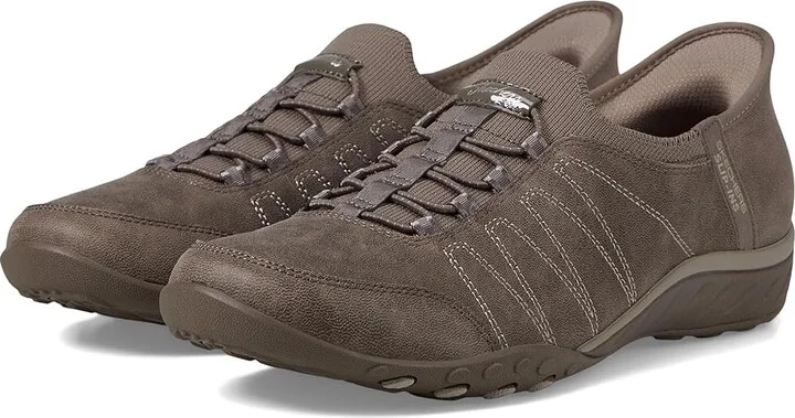 SKECHERS Breathe Easy- Home Body Hands Free Slip-Ins Women's Shoes Dark Taupe : 6.5 B - Medium
