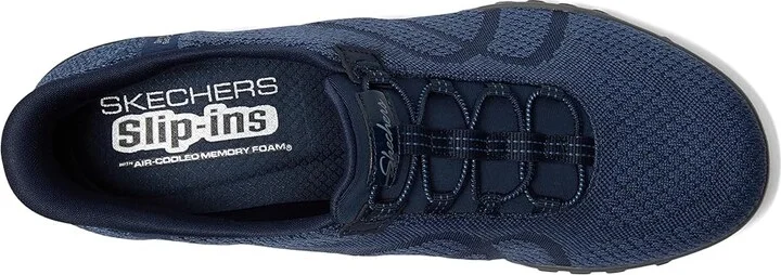 SKECHERS Breathe Easy - Knitty Waves Hands Free Slip-Ins Women's Shoes Navy : 5.5 B - Medium, Lace/Mesh/Rubber - Image 2