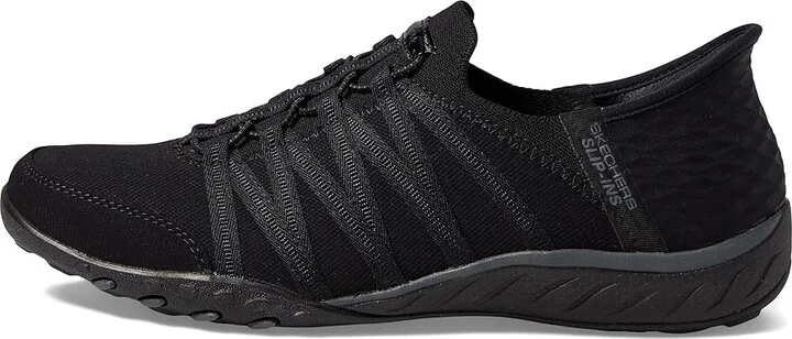 SKECHERS Breathe Easy - Roll With Me Hands Free Slip-Ins Women's Shoes Black : 5 Medium, Textile - Image 6