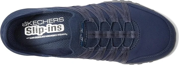 SKECHERS Breathe Easy - Roll With Me Hands Free Slip-Ins Women's Shoes Navy : 5 Medium, Textile - Image 2
