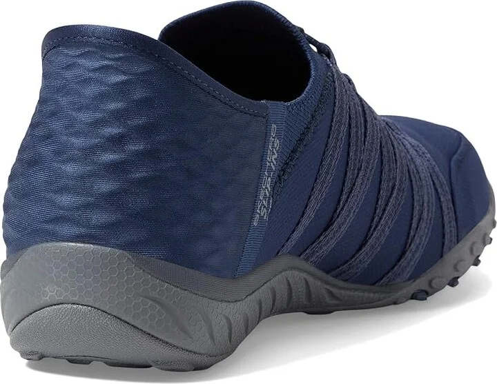 SKECHERS Breathe Easy - Roll With Me Hands Free Slip-Ins Women's Shoes Navy : 5 Medium, Textile - Image 4