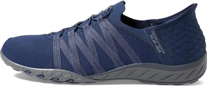 SKECHERS Breathe Easy - Roll With Me Hands Free Slip-Ins Women's Shoes Navy : 5 Medium, Textile - Image 6