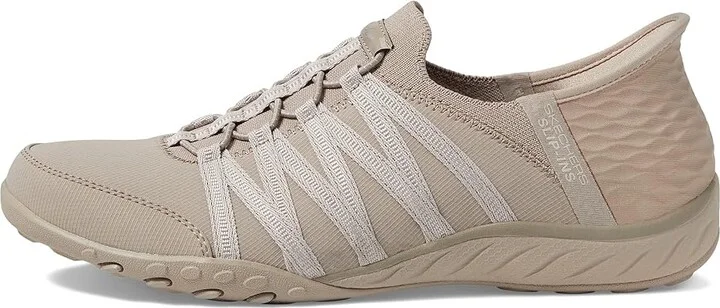 SKECHERS Breathe Easy - Roll With Me Hands Free Slip-Ins Women's Shoes Taupe : 5 Medium, Textile - Image 6