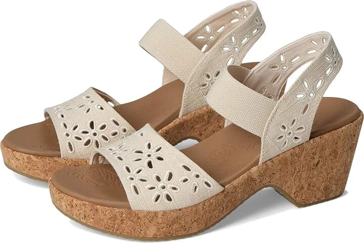 SKECHERS Brystol - Beach Bliss Women's Sandals Natural : 9 B - Medium, Canvas/Synthetic