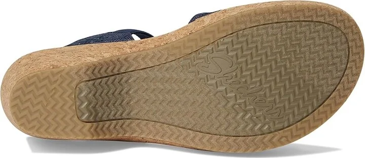 SKECHERS Brystol - Beach Bliss Women's Sandals Navy : 9 B - Medium, Canvas/Synthetic - Image 3