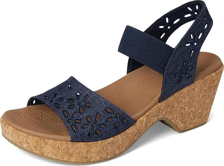 SKECHERS Brystol - Beach Bliss Women's Sandals Navy : 9 B - Medium, Canvas/Synthetic - Image 5