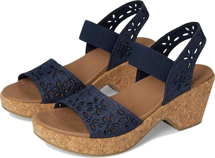 SKECHERS Brystol - Beach Bliss Women's Sandals Navy : 9 B - Medium, Canvas/Synthetic