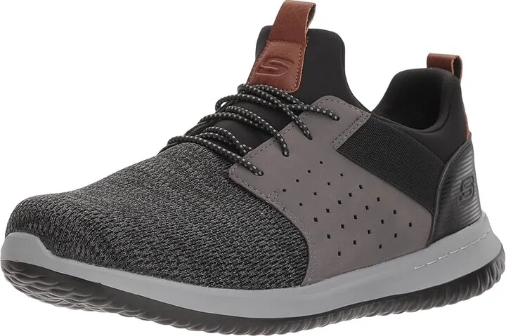 SKECHERS Classic Fit Delson Camben Men's Shoes Black/Gray : 7 D - Medium, Synthetic/Textile - Image 2
