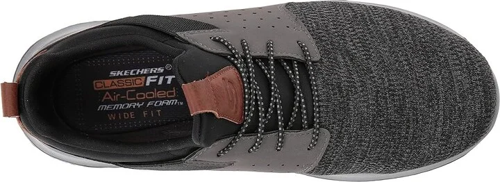 SKECHERS Classic Fit Delson Camben Men's Shoes Black/Gray : 7 D - Medium, Synthetic/Textile - Image 3