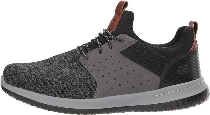SKECHERS Classic Fit Delson Camben Men's Shoes Black/Gray : 7 D - Medium, Synthetic/Textile - Image 7