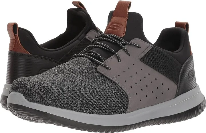 SKECHERS Classic Fit Delson Camben Men's Shoes Black/Gray : 7 D - Medium, Synthetic/Textile